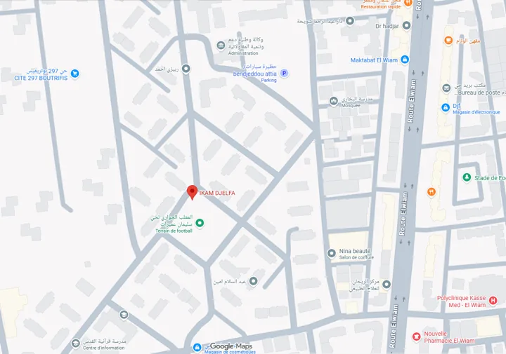 Plan d'accès au magasin sur Google Maps